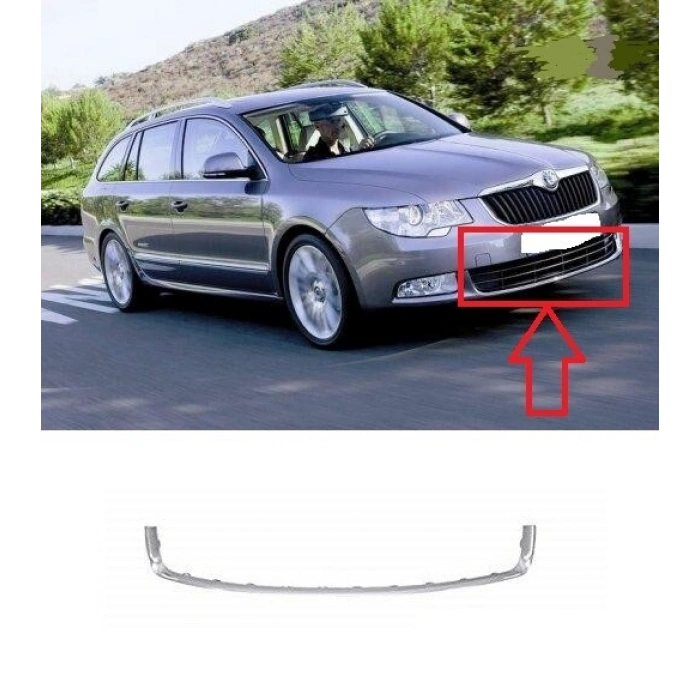 Skoda Suberp Ön Tampon Bandı Nikelaj 2008  (Oem No:  3T0807243B2Zz)