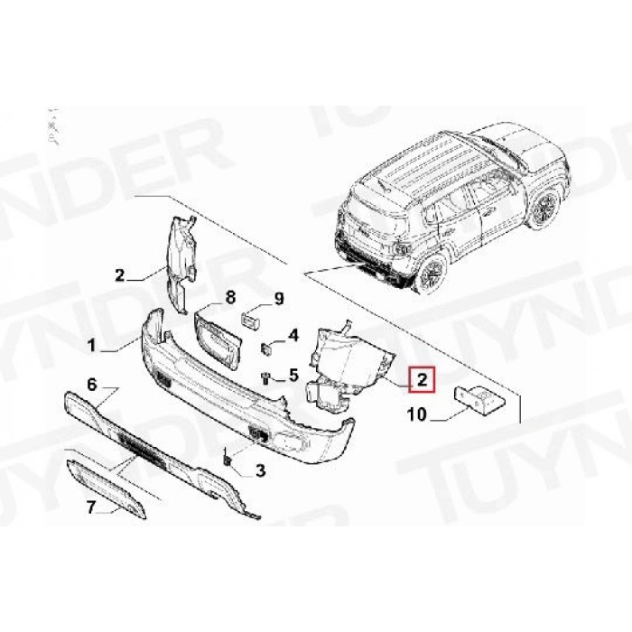 Jeep Renegade Arka Tampon Astarlı Sağ 2013- (Oem No:  735684333)