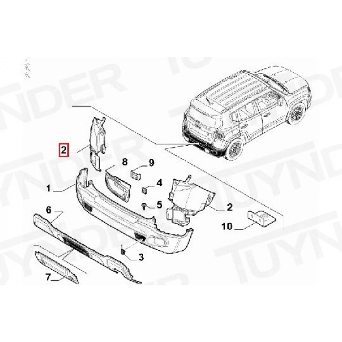 Jeep Renegade Arka Tampon Astarlı Sol 2013- (Oem No:  735684334)