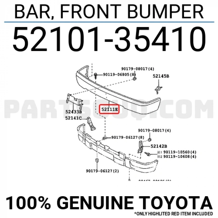 Toyota Hilux Ln145 Ön Tampon Nikelaj 1998-2000 (Oem No:  5210135410)