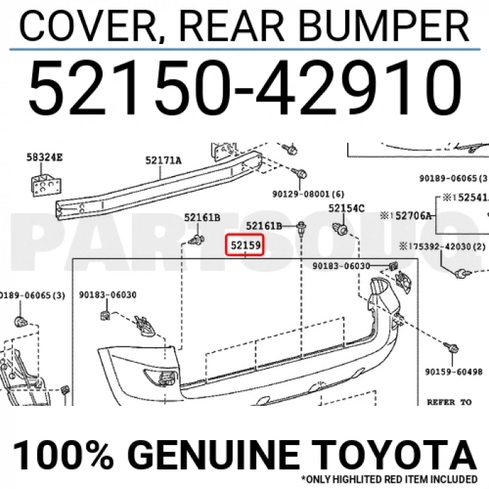 Toyota Rav 4 Arka Tampon Astarlı 2009- - (Oem No:  5215042910)