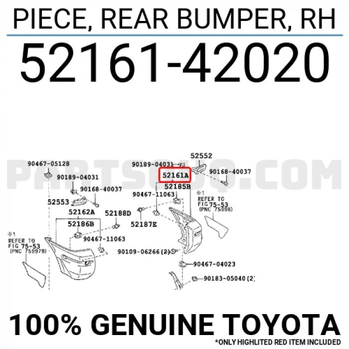 Toyota Rav 4 Arka Tampon Köşe 4 Kapı Sağ 1994-1997 (Oem No:  5216142020)