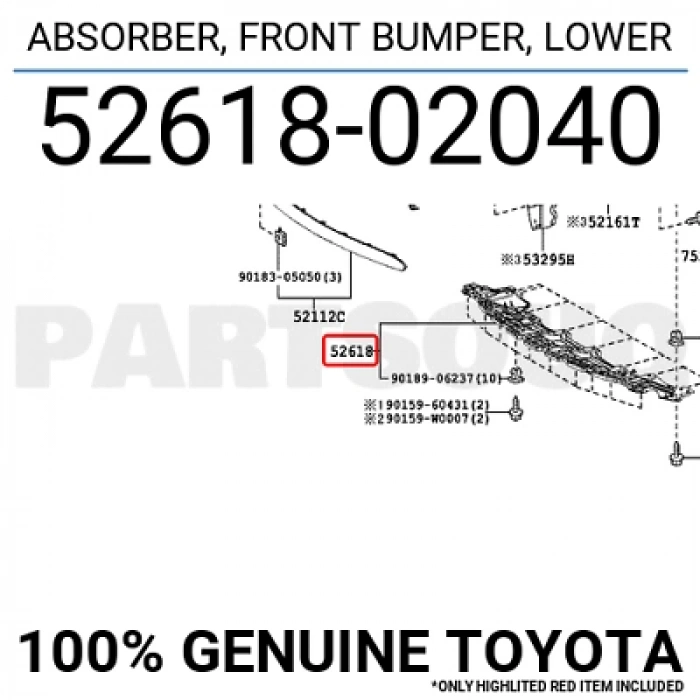 Toyota Auris Ön Tampon Alt Koruma Plastiği 2012-  (Oem No:  5261802040)