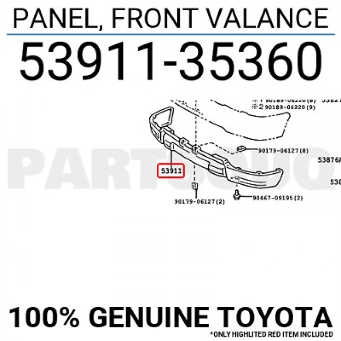 Toyota Hilux Ön Tampon Alt 2001 2003- (Oem No:  5391135360)