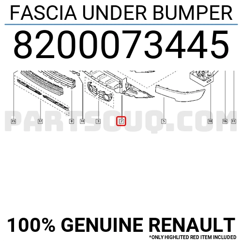 Renault Megane Ön Tampon Alt Muhafazası 2003-2006 (Oem No:  8200073445)