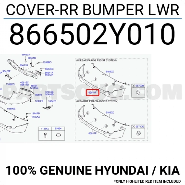Hyundai İx35 Arka Tampon Alt Çekı Demir Kapağı Klı 2009-  (Oem No:  866502Y010)