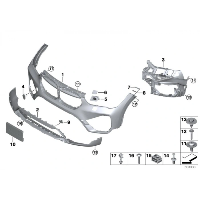 Bmw X1 X1 Ön Tampon Astarlı 20- (Oem No:  51119451691)
