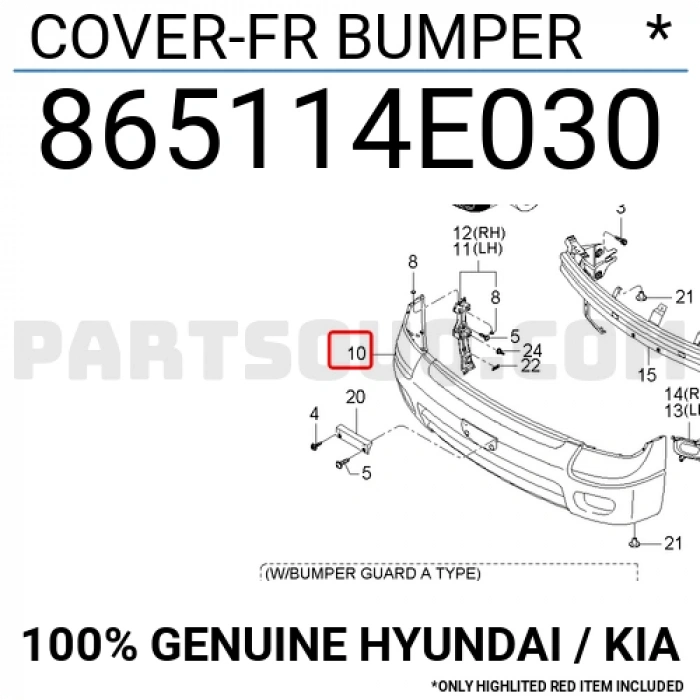 Kia Bongo Ön Tampon 2004-2008 (Oem No:  865114E030)