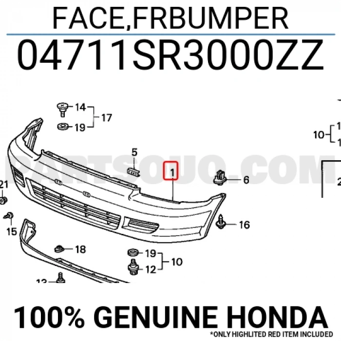 Honda Civic Ön Tampon Hatcback 1993--1995 (Oem No:  04711Sr3000Zz)