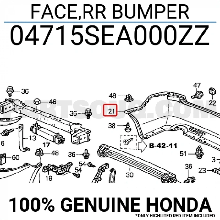 Honda Accord Arka Tampon 2/4 Kapı 1989-1993 (Oem No:  04715Sea000Zz)