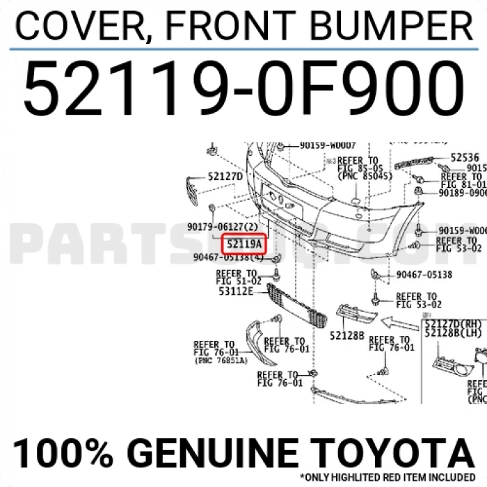 Toyota Corolla Verso Ön Tampon Astarlı 2004-- (Oem No:  521190F900)