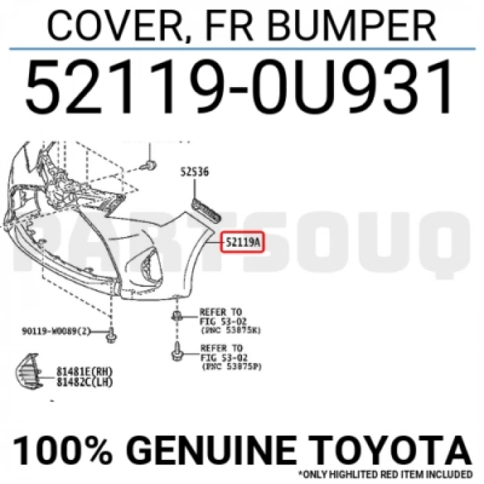Toyota Yaris Ön Tampon 2017-20 (Oem No:  521190U931)