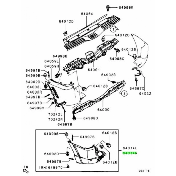 Mitsubishi Pajero Arka Tampon Sıyah Sağ 2007  (Oem No:  6410B024Wb)