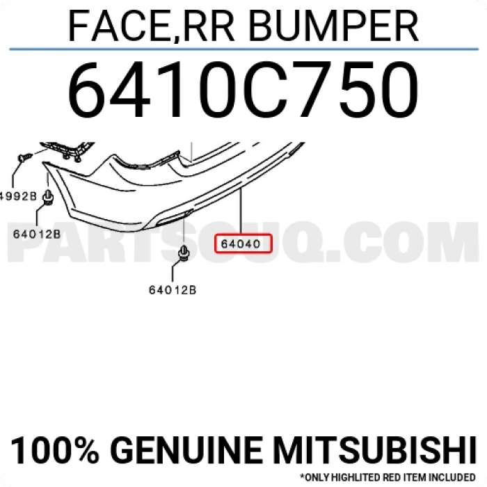 Mitsubishi Attrage Arka Tampon 2013- (Oem No:  6410C750)