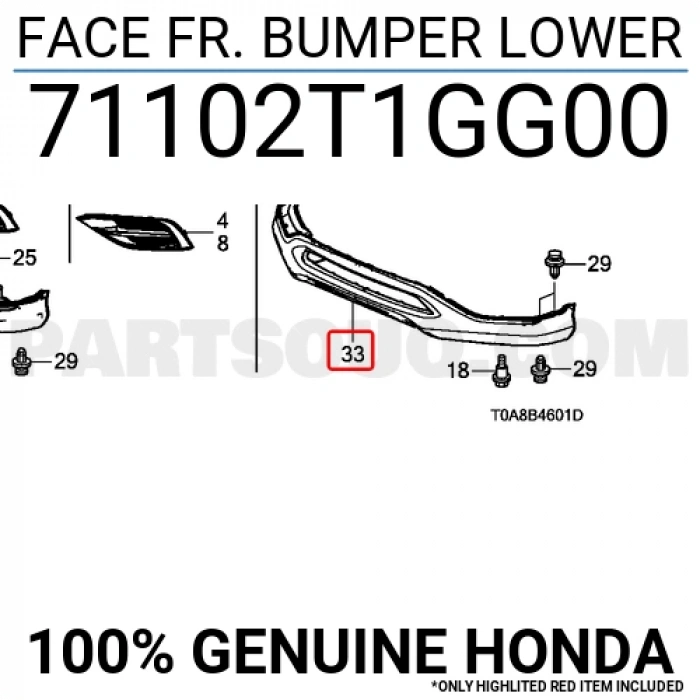 Honda Crv Ön Tampon Üst 2012-  (Oem No:  71102T1Gg00)