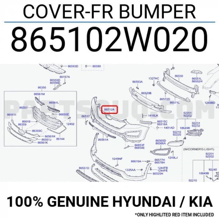 Hyundai Santa Fe Ön Tampon 2012-  (Oem No:  865102W020)