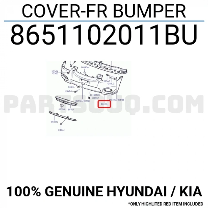 Hyundai Atos Ön Tampon Delikli 1998-2000  (Oem No:  8651102011Bu)