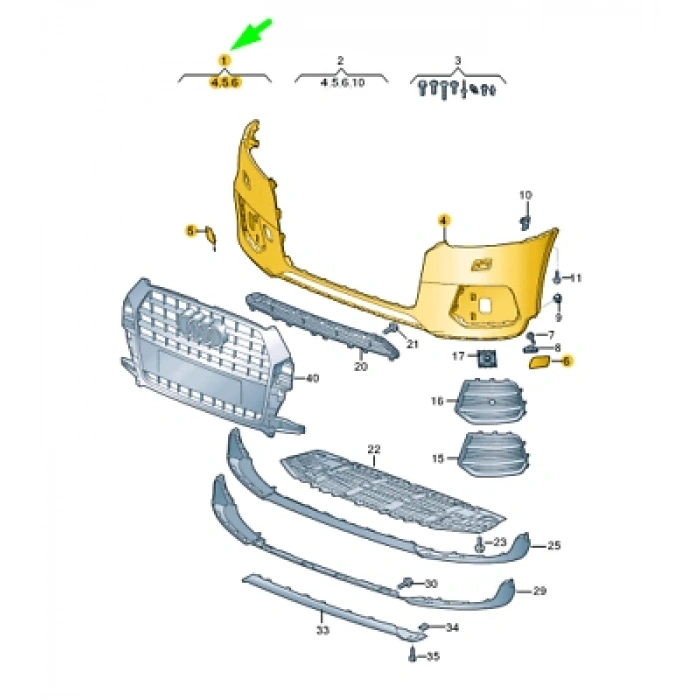 Audi Q3 Ön Tampon Far Yıkama Delikli Astarlı Arlı 15- (Oem No:  8U0807065Lgru)