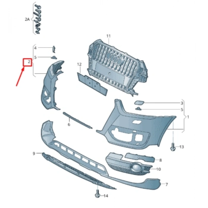 Audi Q3 Ön Tampon Far Yıkama Delikli Sağ 2011-- (Oem No:  8U0807066Gru)