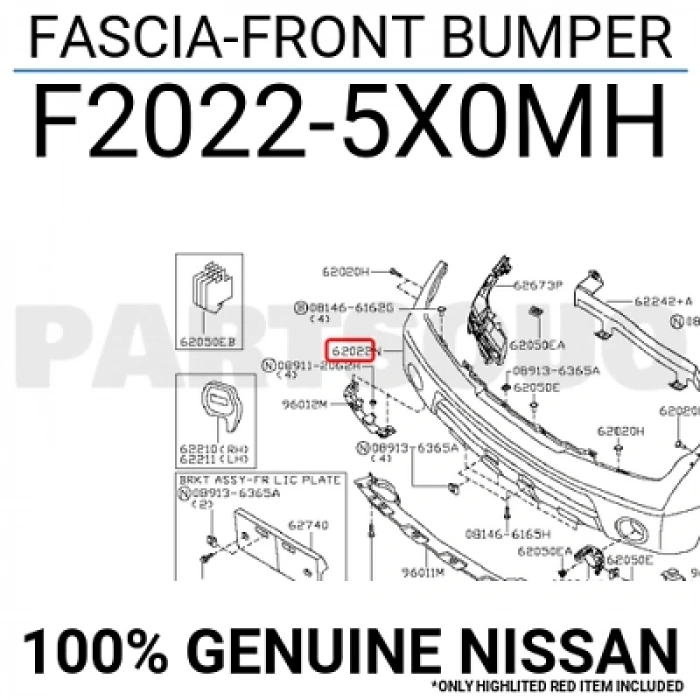 Nissan Navara Ön Tampon 2010-2014 (Oem No:  F20225X0Mh)