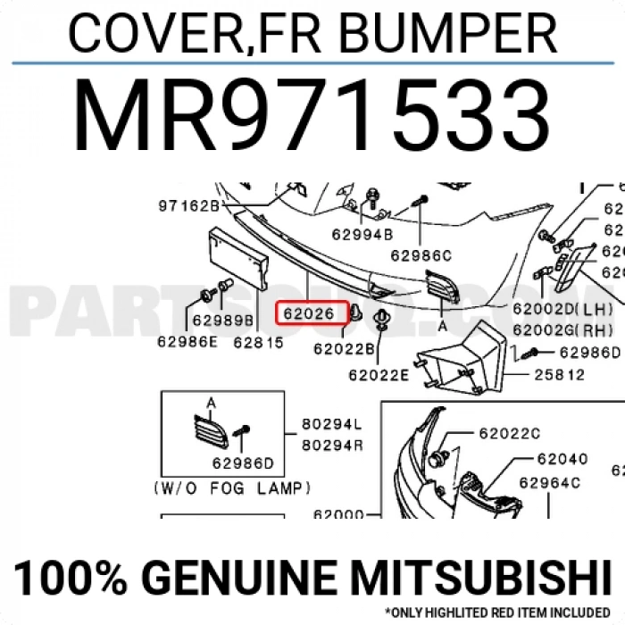 Mitsubishi Outlander Ön Tampon Alt Kap.Ast 2003- (Oem No:  Mr971533)