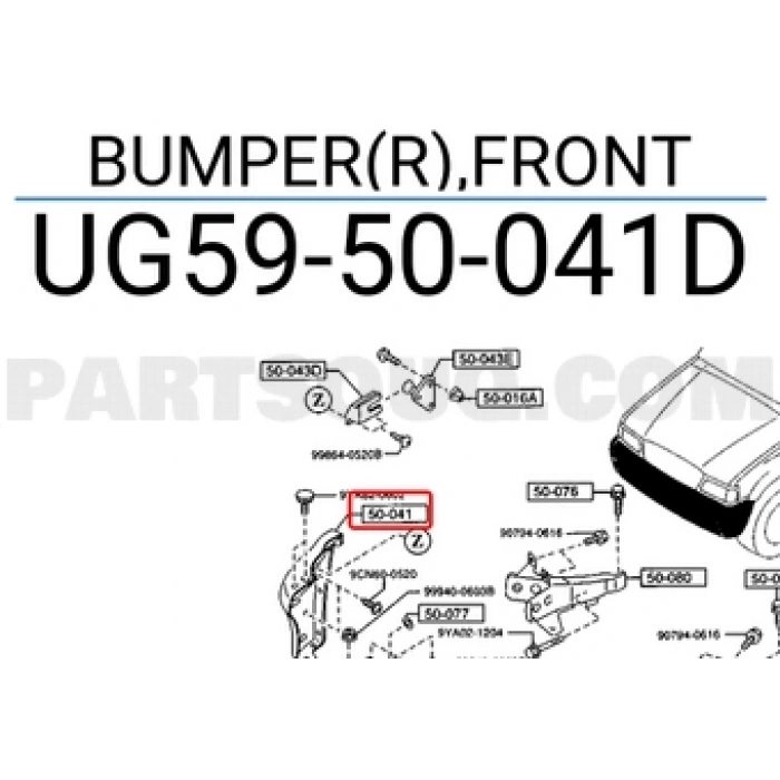 Mazda B2500 Ön Tampon Sağ 1997-1998 (Oem No:  Ug59-50-041D)