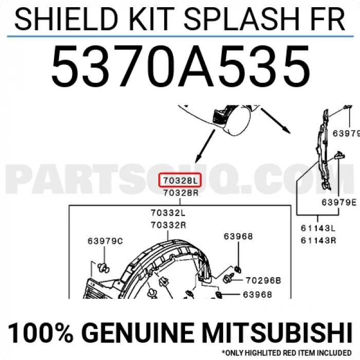 Mitsubishi Pajero Ön Çamurluk Davlumbazı Sol 2007  (Oem No:  5370A535)