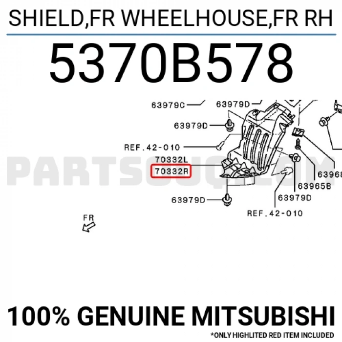 Mitsubishi L200 Ön Çamurluk Davlumbazı Ön Parça Sağ 2014- (Oem No:  5370B578)