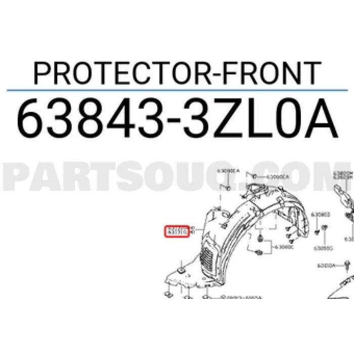 Nissan Pulsar Ön Çamurluk Davlumbazı Sol 2015- (Oem No:  63843-3Zl0A)