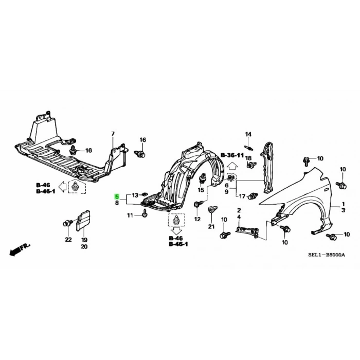 Honda City Ön Çamurluk Davlumbazı Sağ 2004- (Oem No:  74101Selt10)