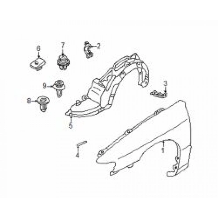 Mazda 323 Ön Çamurluk Davlumbazı Sol 1999-2001 (Oem No:  B25D-56-141D)