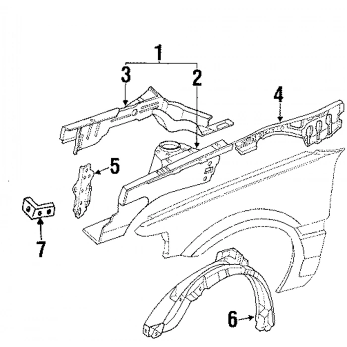 Mazda 323 Ön Çamurluk Davlumbazı Sedan Sağ 1990-1994 (Oem No:  B455-56-131B)