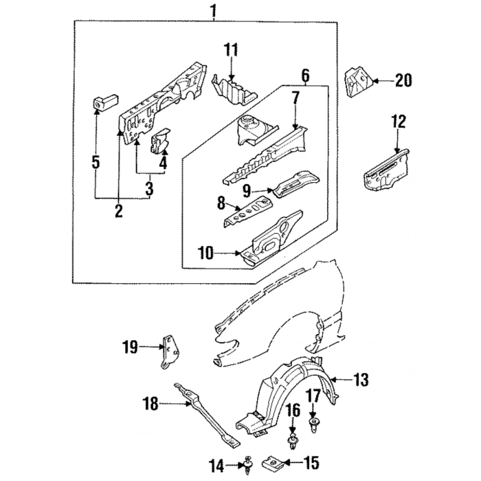 Mazda 626 Ön Çamurluk Davlumbazı Sol 1993-1997 (Oem No:  Ga5R-56-141D)