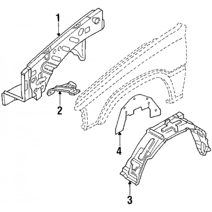 Mazda B2500 Ön Çamurluk Davlumbazı Sol 1997-1998 (Oem No:  Ud03-56-140)