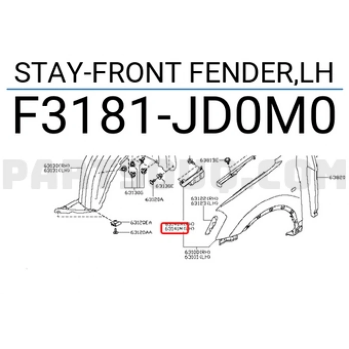Nissan Qashqai Ön Çamurluk Braketi Sol 2007  (Oem No:  F3181Jd0M0)