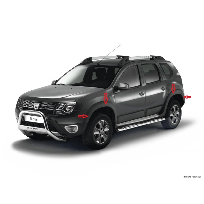 Dacia Duster Arka Çamurluk Kaplama 4 Parça 2009-  (Oem No:  8201274674)