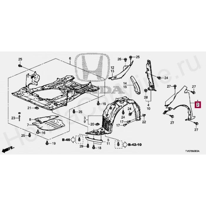 Honda Civic Ön Çamurluk Hatchback Sol 2012- (Oem No:  60260Tv0E00Zz)