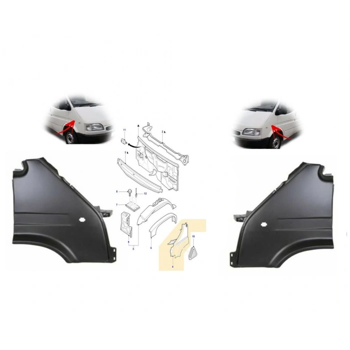 Ford Transit Ön Çamurluk  Sol 1995-1999 (Oem No:  99Vt16006Ab)