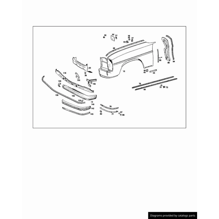 Mercedes W115 Ön Çamurluk Sağ .73-76 (Oem No:  A1158801018)