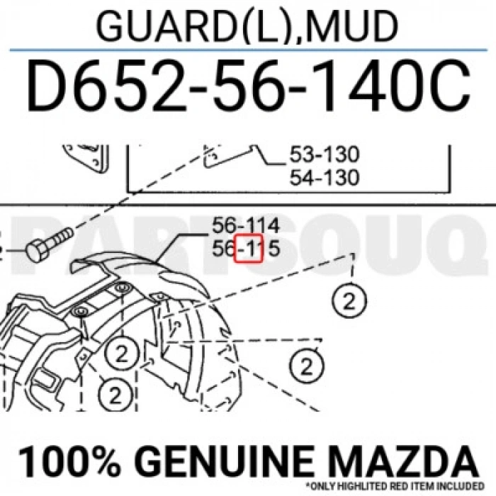 Mazda 2 Ön Çamurluk Davl5 Kapı Sol 2008- (Oem No:  D652-56-140C)