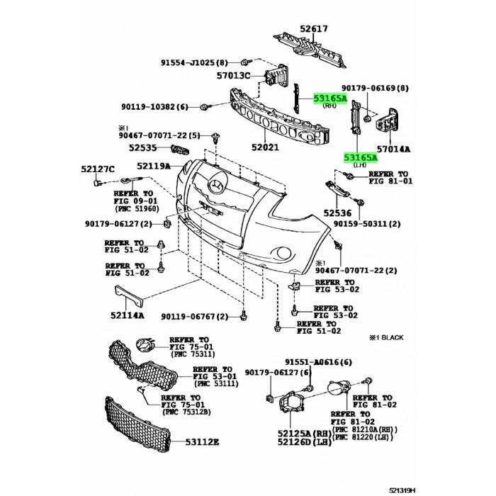 Toyota Yaris Ön Panel Braketi Sağ 2006- 2009 (Oem No:  5316452010)