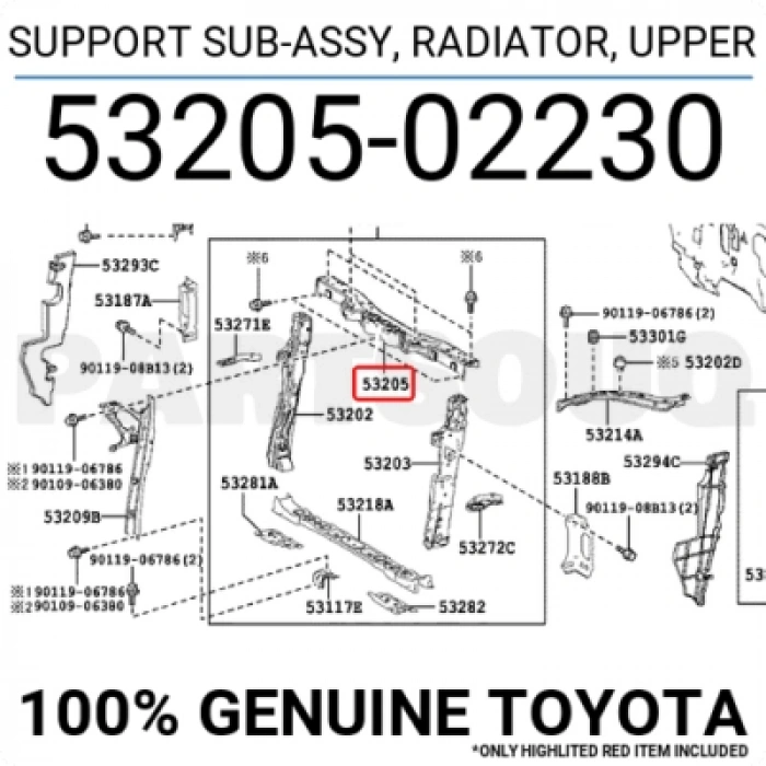 Toyota Corolla Ön Panel Üst  2013-2018 (Oem No:  5320502230)