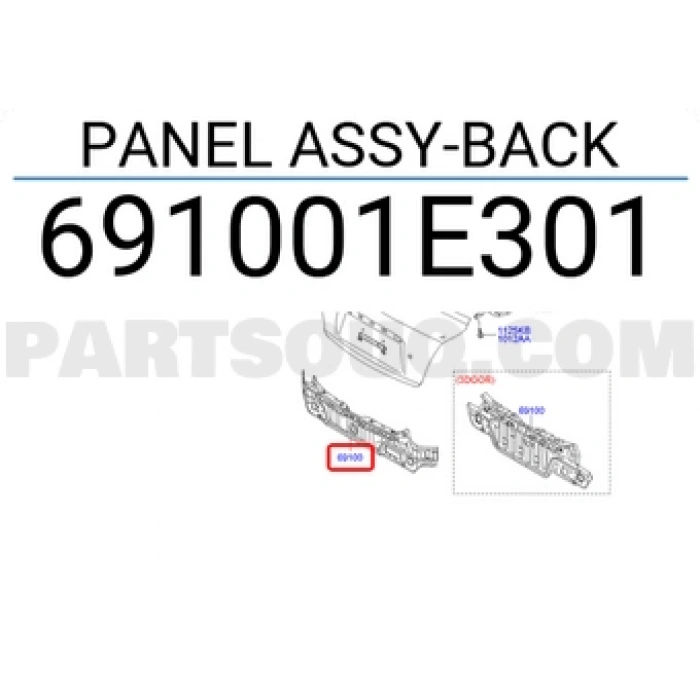 Hyundai Accent Arka Panel 2006-2012  (Oem No:  691001E301)