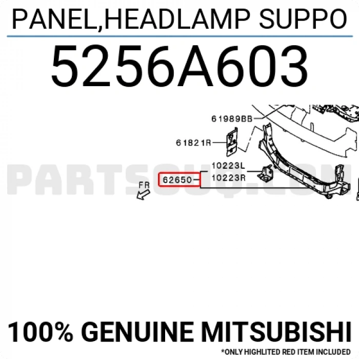 Mitsubishi Lancer Ön Panel Alt Sacı 2008  (Oem No:  5256A603)