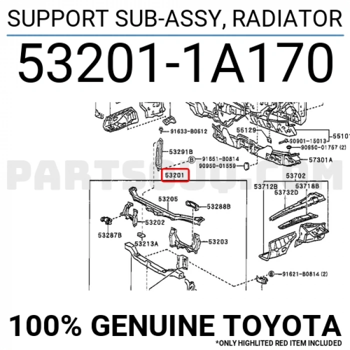 Toyota Corolla Ön Panel 2001-2002 (Oem No:  532011A170)