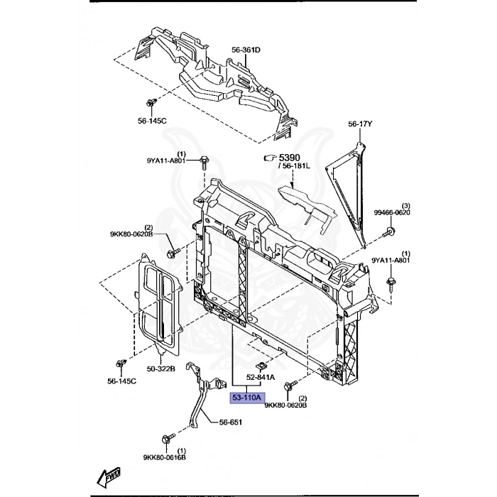 Mazda 2 Ön Panel 2008- (Oem No:  D651-53-110J)