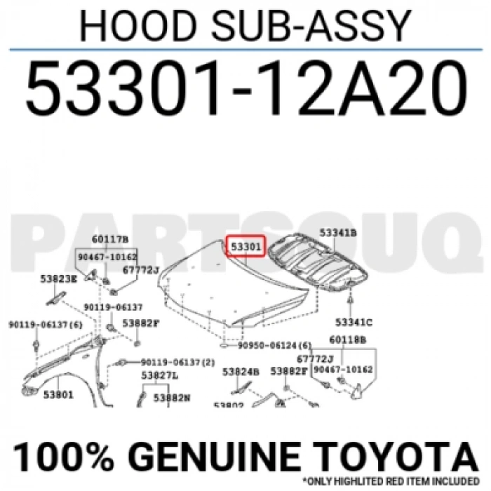 Toyota Corolla Motor Kaputu 2008- (Oem No:  5330112A20)
