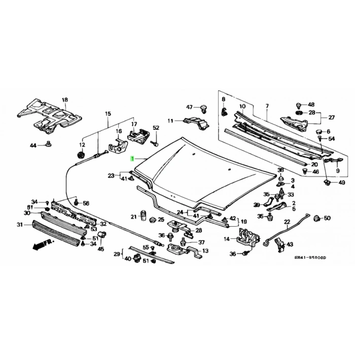 Honda Civic Motor Kaputu Sedan 1990-1992 (Oem No:  60100Sh4A02Zz)