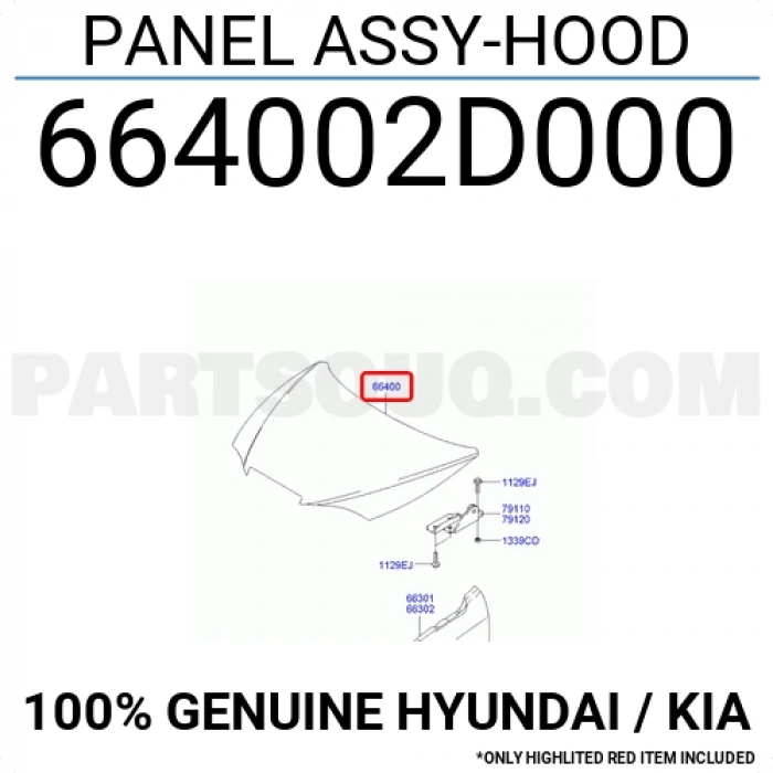 Hyundai Elantra Motor Kaputu 2000-2003 (Oem No:  664002D020)