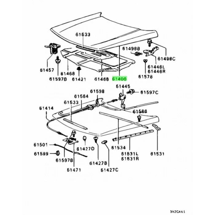 Mitsubishi Mırage/Colt Motor Kaputu 1987-201988 (Oem No:  Mb549336)